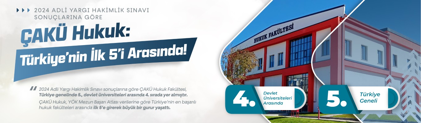  ÇAKÜ Hukuk Türkiye’nin İlk 5’i Arasında!